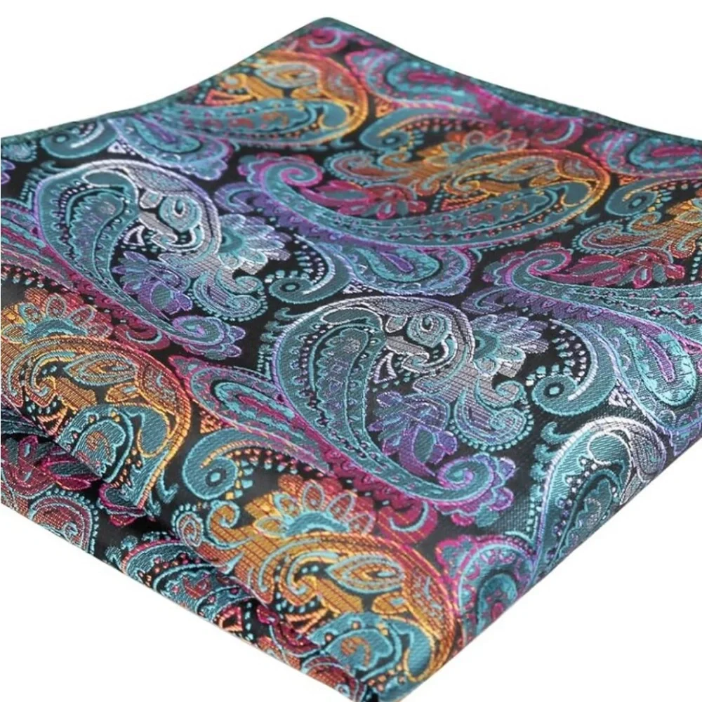Mens Paisley Bow Tie, Hanky and Cufflinks NEW